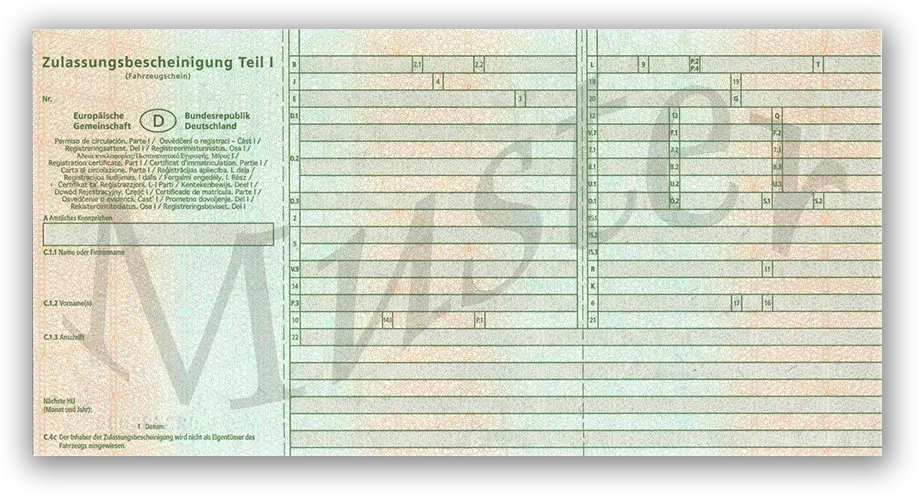 Zulassungsbescheinigung 1